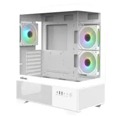 კომპიუტერის ქეისი Zalman PC case Chronix V2 without PSU, 1xUSB3.0, 1xUSB2.0, 1x Type C, 2x120mm ARGB Reverse,  4x120mm ARGB, VGA 410mm, LCS ready, TG Side/Front Panel, ATX, white