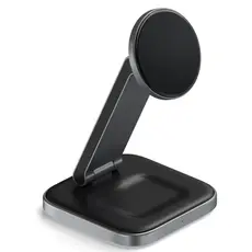 პორტატული დამტენი SATECHI 2-in-1 Foldable Qi2 Wireless Charging Stand (Space Gray)