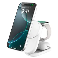 უსადენო დამტენი BELKIN 25w Qi2 3-IN-1 Foldable Charger, White