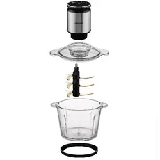 Chopper ARDESTO Shredder, 800W, bowl-3000ml, glass, stainless steel case, black, 3 image