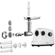 ხორცსაკეპი მანქანა ARDESTO Meat grinder , 1600W, 1.6kg/min, 3 cutting plates, sausages nozzle, plastik, white, 5 image