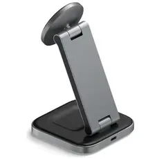 პორტატული დამტენი SATECHI 2-in-1 Foldable Qi2 Wireless Charging Stand (Space Gray), 2 image