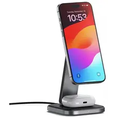 პორტატული დამტენი SATECHI 2-in-1 Foldable Qi2 Wireless Charging Stand (Space Gray), 3 image