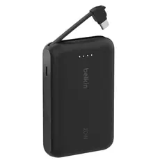 პორტატული დამტენი BELKIN 10k PD20w Integrated USB-C Cable Power Bank, Black, 3 image
