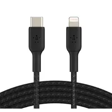 კაბელი BELKIN Lightning to USB-C Cable Braided, 2M, Black