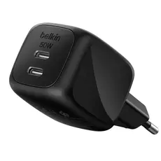 ადაპტერი BELKIN 50w Dual USB-C PD wall Charger with PPS, Black