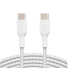 კაბელი BELKIN USB-C to USB-C Cable Braided, 1M, White