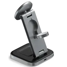 პორტატული დამტენი SATECHI 3-in-1 Foldable Qi2 Wireless Charging Stand (Space Gray) with Type A,C,G plugs, 5 image