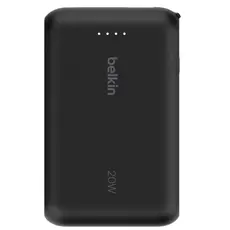 პორტატული დამტენი BELKIN 10k PD20w Integrated USB-C Cable Power Bank, Black