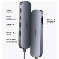 ჰაბი Anker Nano USB-C Hub (7-in-1, 4K HDMI) - Gray, 2 image