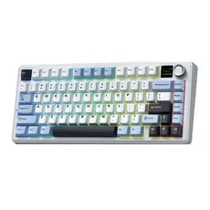 კლავიატურა AULA F75MAX Gasket Wireless Mechanical Keyboard Glacier Blue/White/Purple (Reaper Switch), 2 image