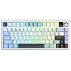 კლავიატურა AULA F75MAX Gasket Wireless Mechanical Keyboard Glacier Blue/White/Purple (Reaper Switch)
