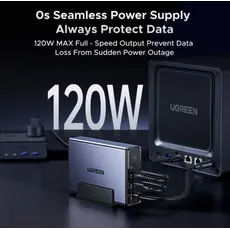 უწყვეტი კვების წყარო UGREEN NAS US3000 (45615), 120W, UPS FOR UGREEN NAS, DC Uninterruptible Power Supply, Grey, 3 image