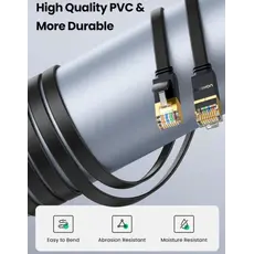 ქსელი კაბელი UGREEN NW106 (11263), CAT7 Patch Cord LAN Cable, 5m, Black, 6 image