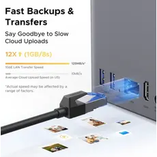 შენახვის სისტემა UGREEN NASync DH2300 (95998), Rockchip A72+A53, 4GB, Diskless, RJ45, USB, Type-C, HDMI, Space Gray, 3 image