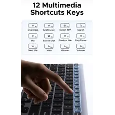 კლავიატურა UGREEN K552 (75163), Wireless, Bluetooth, USB, Keyboard, Grey, 3 image