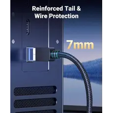 ქსელის კაბელი UGREEN NW153 (80431), CAT8 Patch Cord LAN Cable, 2m, Black, 3 image