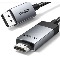 ვიდეო კაბელი UGREEN DP119 (15773), 4K, DisplayPort to HDMI, 1m, Grey/Black, 2 image