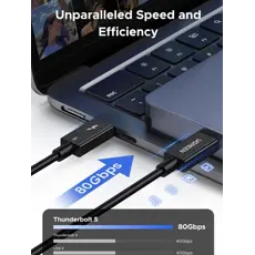 ვიდეო კაბელი UGREEN L703 (45996), 240W, Type-C Thunderbolt 5 Cable, 1m, Black, 4 image