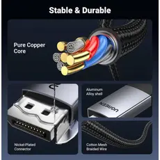 ვიდეო კაბელი UGREEN DP119 (25491), 4K, DisplayPort to HDMI, 3m, Grey/Black, 3 image