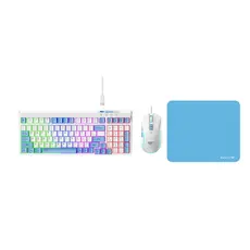 კლავიატურა და მაუსი Havit KB897CM Gaming Keyboard White/Blue, 4 image