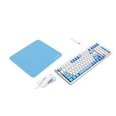 კლავიატურა და მაუსი Havit KB897CM Gaming Keyboard White/Blue, 2 image