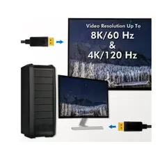 კაბელი Logilink CV0139 8K/60Hz DisplayPort Cable Black 5m, 4 image