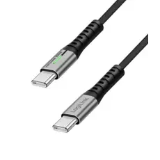 კაბელი Logilink CU0433 4K/60Hz USB Type-C Gen2x2 100W 20Gbps LED Metal Black 1.5m