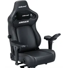 სათამაშო სავარძელი AndaSeat Chair Kaiser 4 V2, PVC leather, 6D-Armrests, black, 4 image