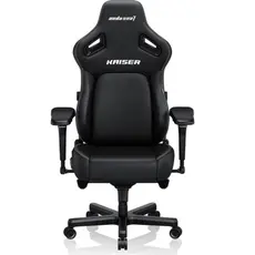 სათამაშო სავარძელი AndaSeat Chair Kaiser 4 V2 XL, PVC leather, 6D-Armrests, black