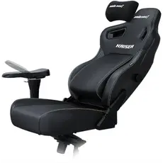 სათამაშო სავარძელი AndaSeat Chair Kaiser 4 V2, PVC leather, 6D-Armrests, black, 3 image