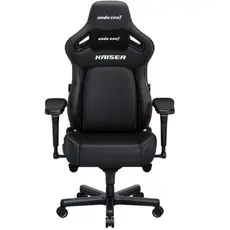 სათამაშო სავარძელი AndaSeat Chair Kaiser 4 V2, PVC leather, 6D-Armrests, black