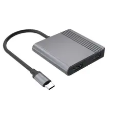 ადაპტერი Gembird A-CM-COMBO3-04 USB Type-C 3-in-1 multi-port Adapter (USB port+HDMI+PD) Space Grey, 3 image