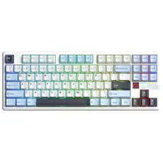 კლავიატურა AULA F87 PRO V2 Tri-Mode RGB Mechanical Keyboard Whire Light Blue/White/Dark Purple (Star Vector Switch)