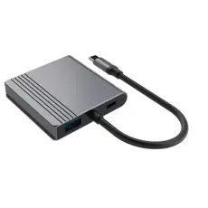 ადაპტერი Gembird A-CM-COMBO3-04 USB Type-C 3-in-1 multi-port Adapter (USB port+HDMI+PD) Space Grey, 2 image