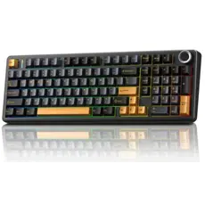 კლავიატურა AULA F99 PRO Tri-Mode RGB Mechanical Keyboard Thunder Black/Dark Blue/Orange (Star Vector Switch), 2 image
