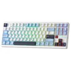 კლავიატურა AULA F87 PRO V2 Tri-Mode RGB Mechanical Keyboard Whire Light Blue/White/Dark Purple (Star Vector Switch), 2 image