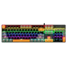 კლავიატურა AULA S500 Zoned RGB Wired Mechanical Gaming Keyboard Black/Grey/Yellow (Blue switch)
