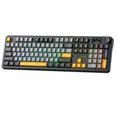 კლავიატურა AULA F108 PRO Tri-Mode RGB Mechanical Keyboard Gray/Yellow (Reaper Switch), 2 image