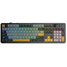 კლავიატურა AULA F108 PRO Tri-Mode RGB Mechanical Keyboard Gray/Yellow (Reaper Switch)