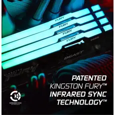 ოპერატიული მეხსიერება Kingston DDR5 32GB (2x16GB) 5600MT/s CL36 FURY Beast Black RGB EXPO/XMP, 2 image