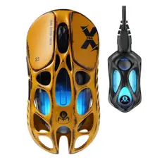 მაუსი GravaStar Mercury X Pro, 8K, BT/WL/USB-A, RGB, Battle-Worn Yellow, 3 image