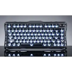 კლავიატურა GravaStar Mercury K1 80keys, GravaStar x Kailh Cheery Pink, EN, BT/WL/USB, Stealth Black, 4 image