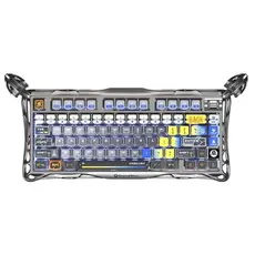 კლავიატურა GravaStar Mercury K1 Pro 80keys, GravaStar x Kailh Speedy Mint, BT/WL/USB, RGB, Interstellar Silver