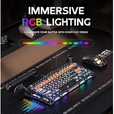 კლავიატურა GravaStar Mercury K1 Pro 80keys, GravaStar x Kailh Speedy Mint, BT/WL/USB, RGB, CyberFlare, 4 image
