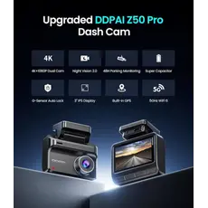 Car video recorder DDPAI Z50 Pro 4K Dash Cam 143° WIFI, GPS, Bluetooth, Black, 9 image