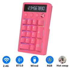 Royal Kludge RKM20-BR-YXZ RGB Mechanical Numpad, Violet Switch, Hot Swappable, Wireless, Type-C, Bluetooth, 2.4GHz, Berry Red, 2 image