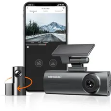 Car Video Recorder DDPAI N1 Dual 1296P FHD Dash Cam 135°, WIFI Front and Rear Cam, Black, 3 image