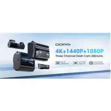 Car video recorder DDPAI Z60T, 140°, 4K UHD, WIFI, GPS, Bluetooth, Three-Channel Dashcam, Black, 9 image