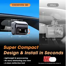 Car video recorder DDPAI Z60T, 140°, 4K UHD, WIFI, GPS, Bluetooth, Three-Channel Dashcam, Black, 3 image